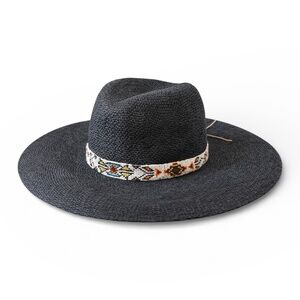 NWT ale by Alessandra Women's Bandolier Adjustable Twisted Toyo Fedora Hat OS